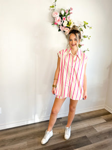 Pinkie Stripe Short Set