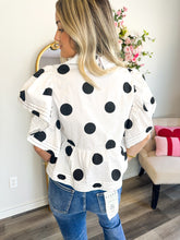 Load image into Gallery viewer, Polka Dot Ruffle Top