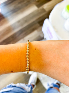 Gold Beaded Bracelet - 6.75"