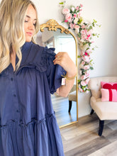 Load image into Gallery viewer, Navy Baby Dress