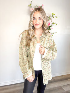 Olive Floral Shacket