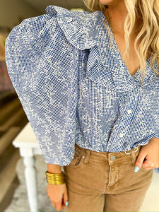 Blooming in Blue Top