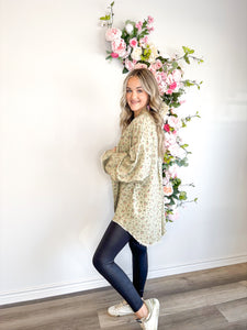 Olive Floral Shacket