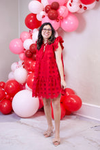 Load image into Gallery viewer, Aubrey Ruffle Dress - Ruby Red