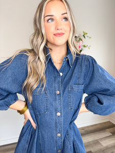 Giddy Up Dark Denim Dress