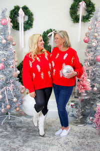 Nutcracker Red Sequin Sweatshirt Top