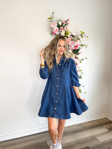 Giddy Up Dark Denim Dress