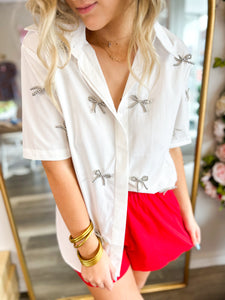 Bow Buttondown Top