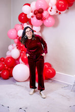 Load image into Gallery viewer, Fiery Red Velvet Lounge Pants