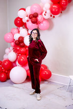 Load image into Gallery viewer, Fiery Red Velvet Lounge Pants