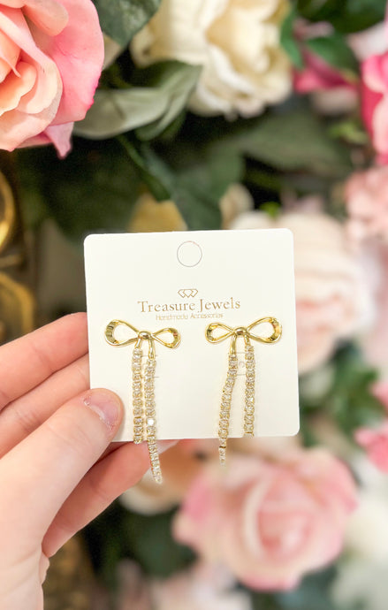 Elegance Bow Gold Earrings