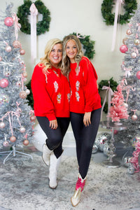 Nutcracker Red Sequin Sweatshirt Top