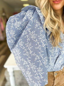 Blooming in Blue Top