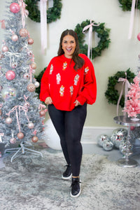 Nutcracker Red Sequin Sweatshirt Top