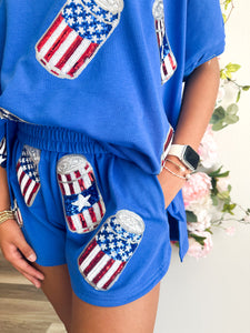 America Beer Can Shorts - Blue