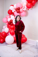 Load image into Gallery viewer, Fiery Red Velvet Lounge Pants