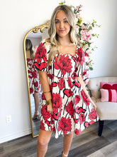 Load image into Gallery viewer, Crimson Floral Dress