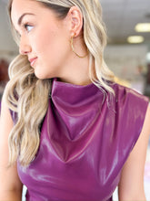 Load image into Gallery viewer, Plum Leather Date Night Dress