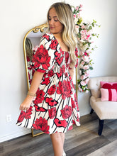 Load image into Gallery viewer, Crimson Floral Dress